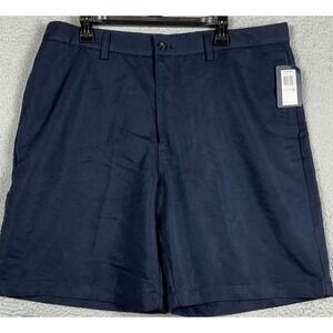 NEW Chaps Golf Shorts Mens 40 Navy Blue Performance Chino Flat Front Pockets